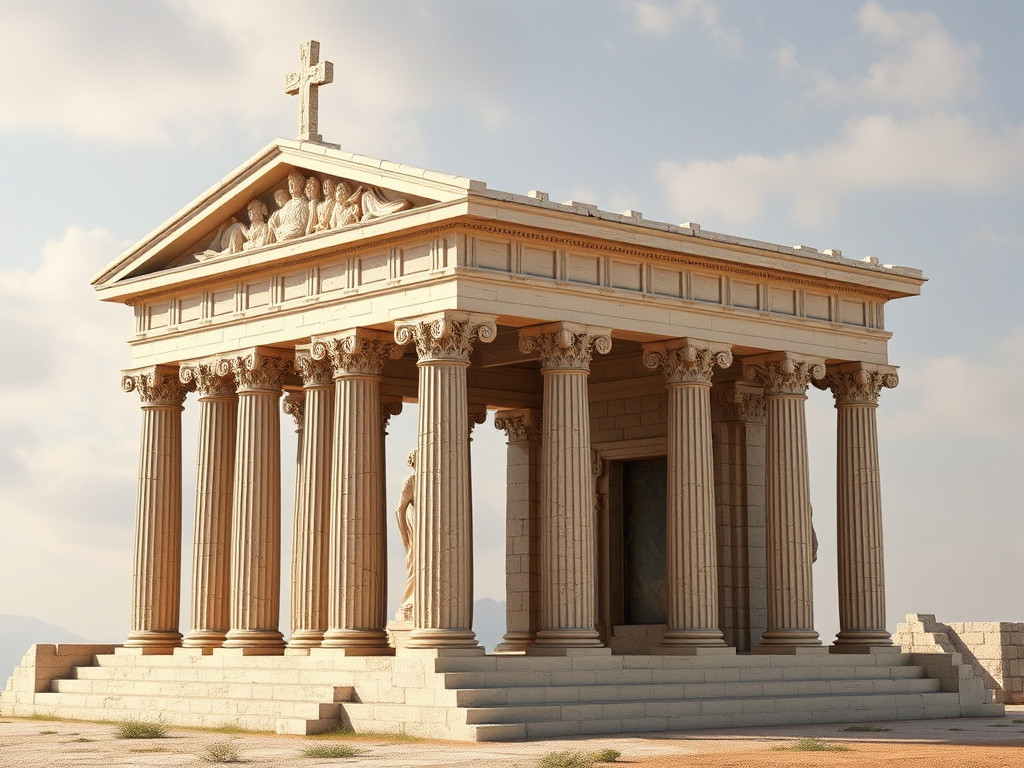 a recreation of a roman temple dedicated to multiple deities, showcasing religious diversity