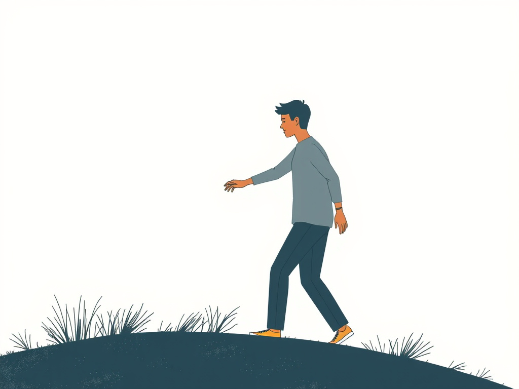 a subtle illustration of a person reaching out to help another, symbolizing selflessness and support