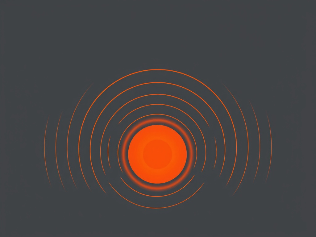 Graphic showing the epicenter and hypocenter of an earthquake, with radiating seismic waves, corporate style