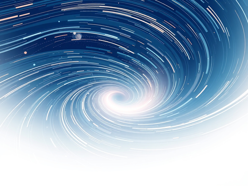 A stylized representation of spacetime, curved and distorted by gravity, corporate design, abstract
