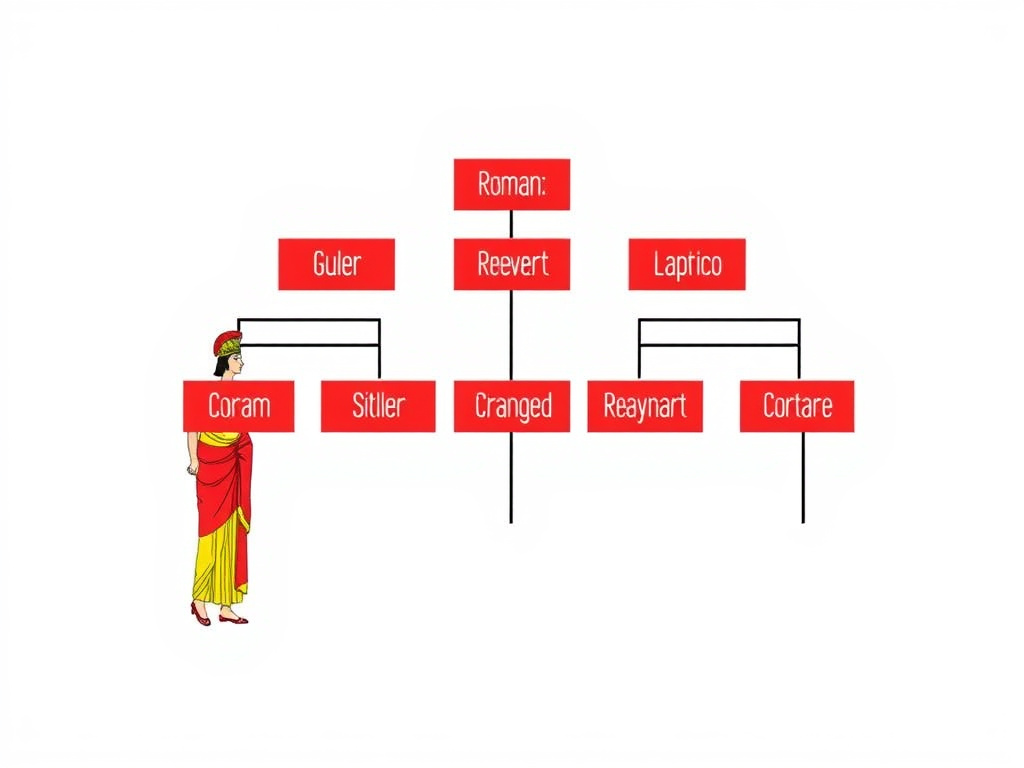 a stylized representation of the roman social hierarchy, showing different classes and their roles