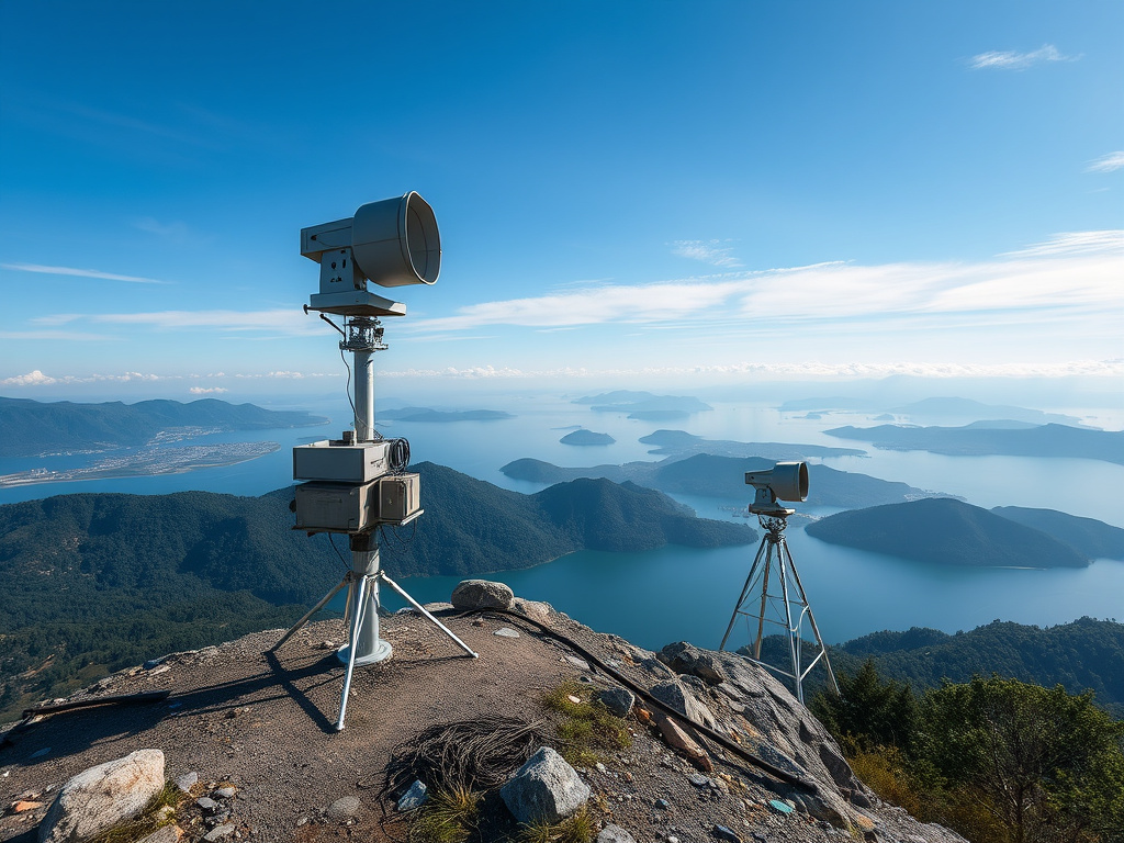 Monitoring equipment on a mountain overlooking Lake Toba, corporate design