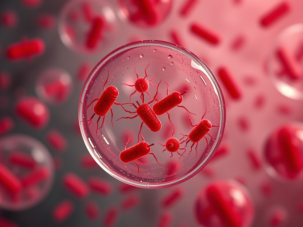a microscopic view of malaria parasites inside red blood cells, corporate design