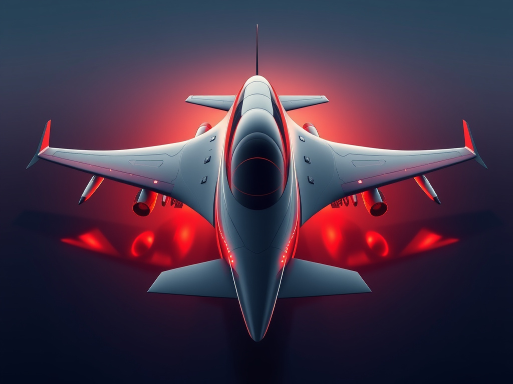 a futuristic airplane design with sleek lines and advanced technology, corporate design
